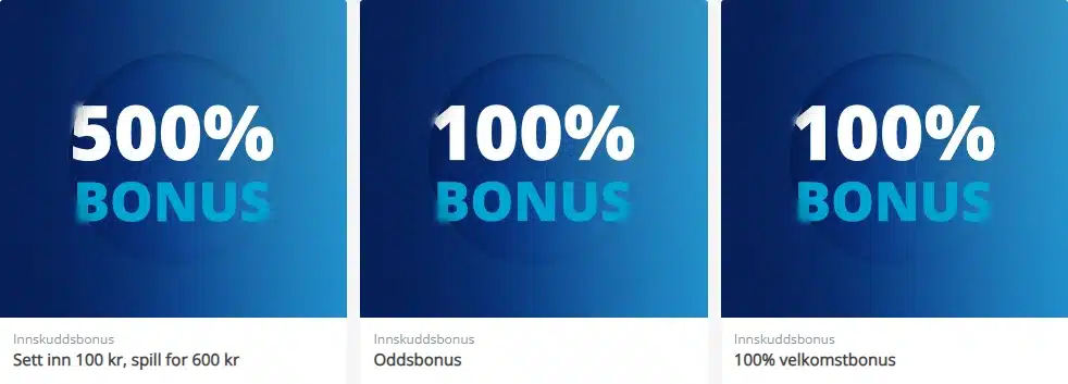 Velkomstbonuser å velge mellom hos NorgesSpill