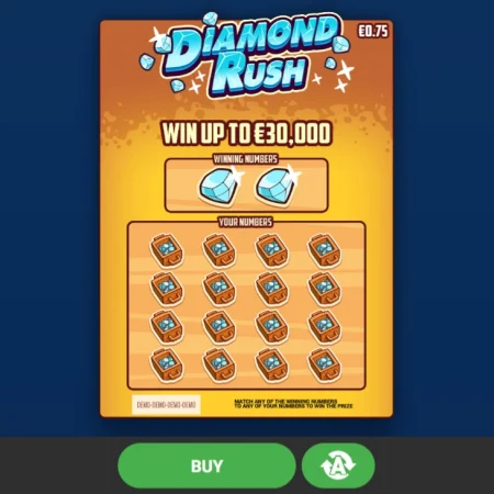 Diamond Rush skrapelodd (€30,000.00)