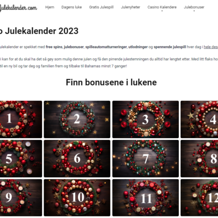Oppdag Julemagien hos Casinojulekalender.com!