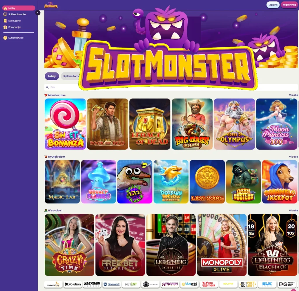 SlotMonster Casino - Index side