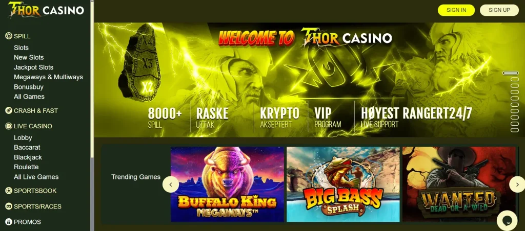 Thor Casino hovedside