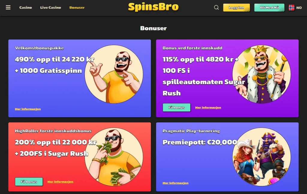 SpinsBro Casino - Bonuser