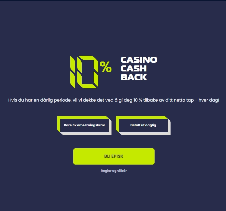 EpicBet Casino Cashback bonus