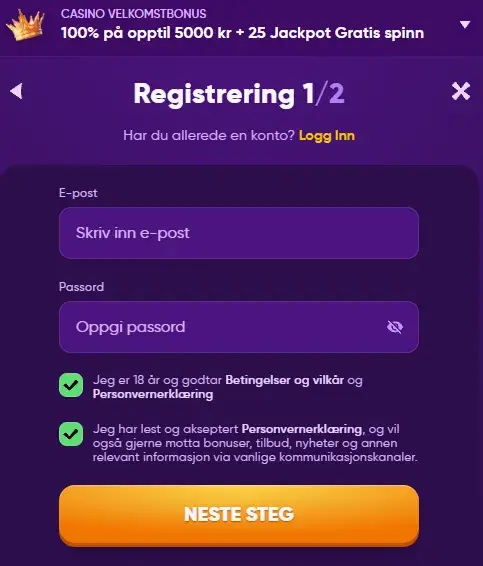 registrer deg kingmaker 2