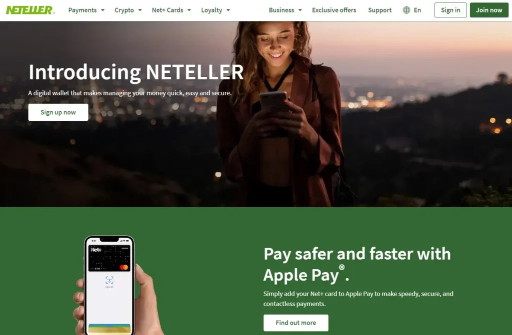 Neteller hovedside