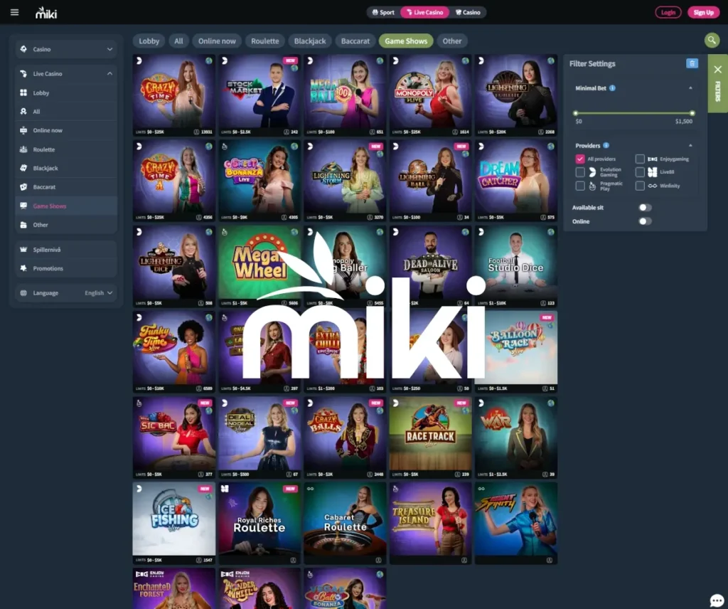Miki Casino Live Casino