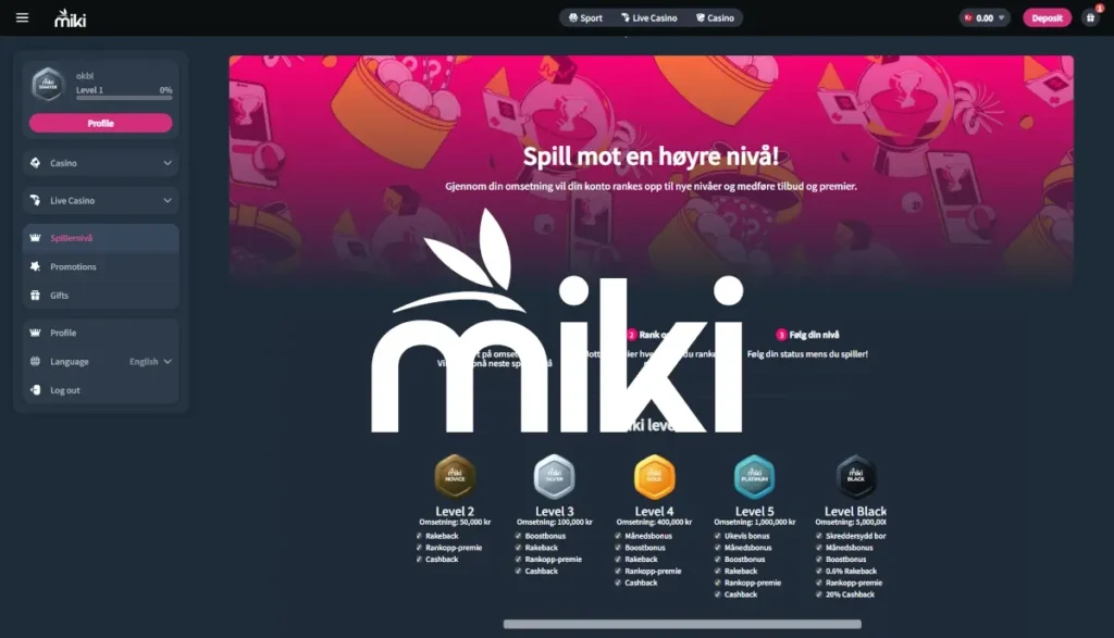 Miki Casino VIP Lojalitetsprogram