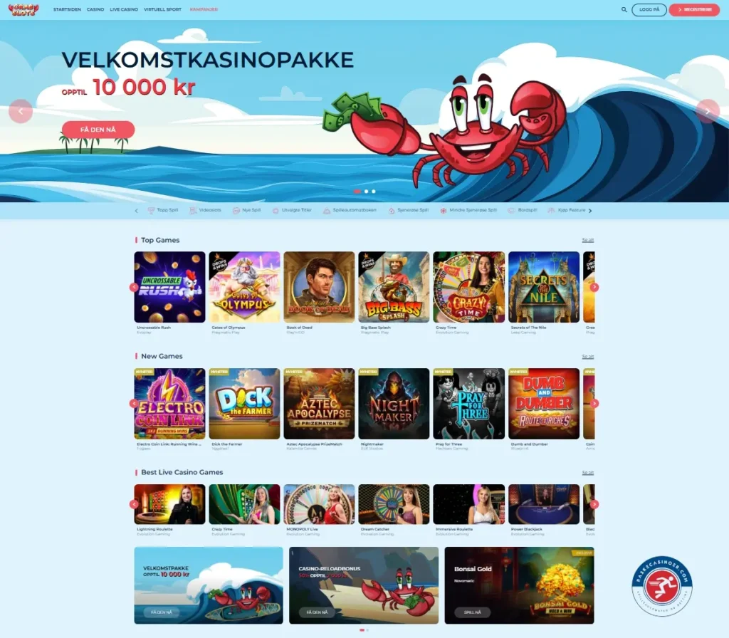 Crabslots Casino Anmeldelse 2 Crabslots Casino Index