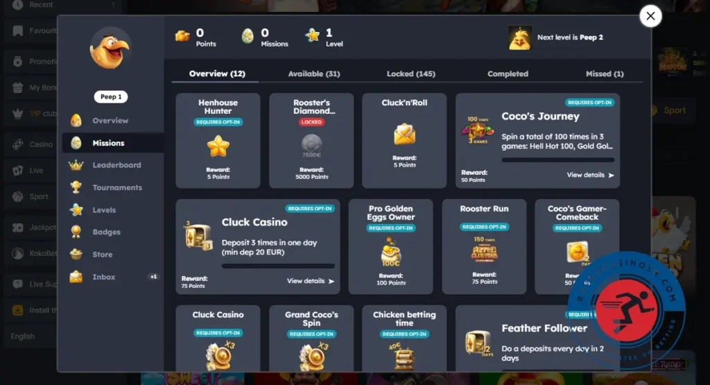 Kokobet Casino Anmeldelse 13 Kokobet Casino VIP missions Raskecasinoer.com