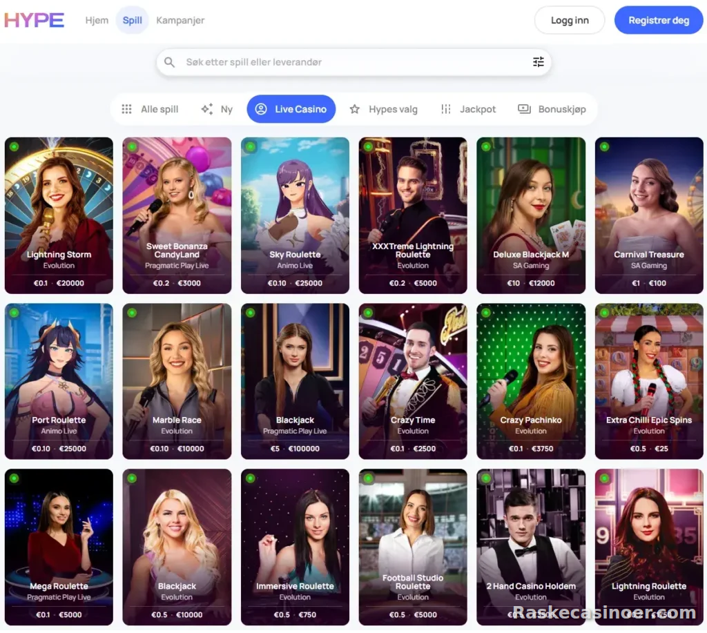 Hype Kasino Anmeldelse 9 Hype Kasino Live Casino